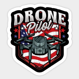 American Flag Drone Pilot Patriotic USA Sticker